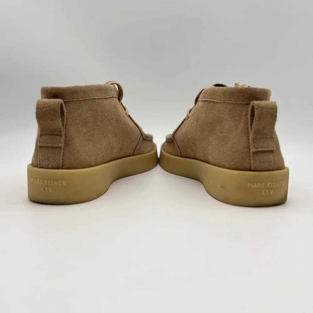 Marc Fisher LTD LMCOOPER Tan Suede Chukka Boots Mens13 MocToe Gum Sole Platform